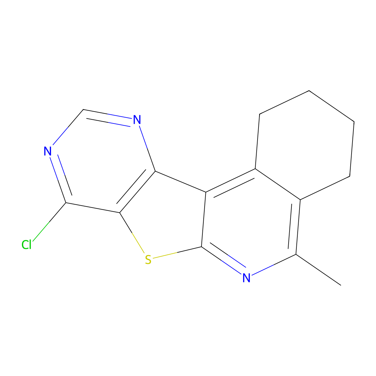 8-Chloro-5-methyl-1,2,3,4-tetrahydropyrimido[4',5':4,5]thieno[2,3-c]isoquinoline molecular structure, CAS 380584-60-1