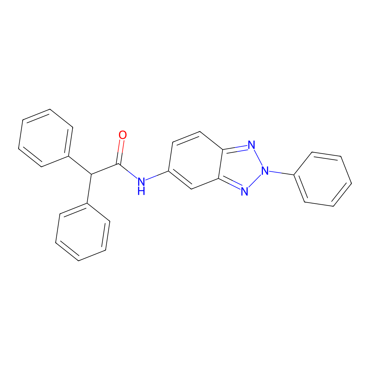 2,2-diphenyl-N-(2-phenylbenzotriazol-5-yl)acetamide molecular structure, CAS 380584-63-4