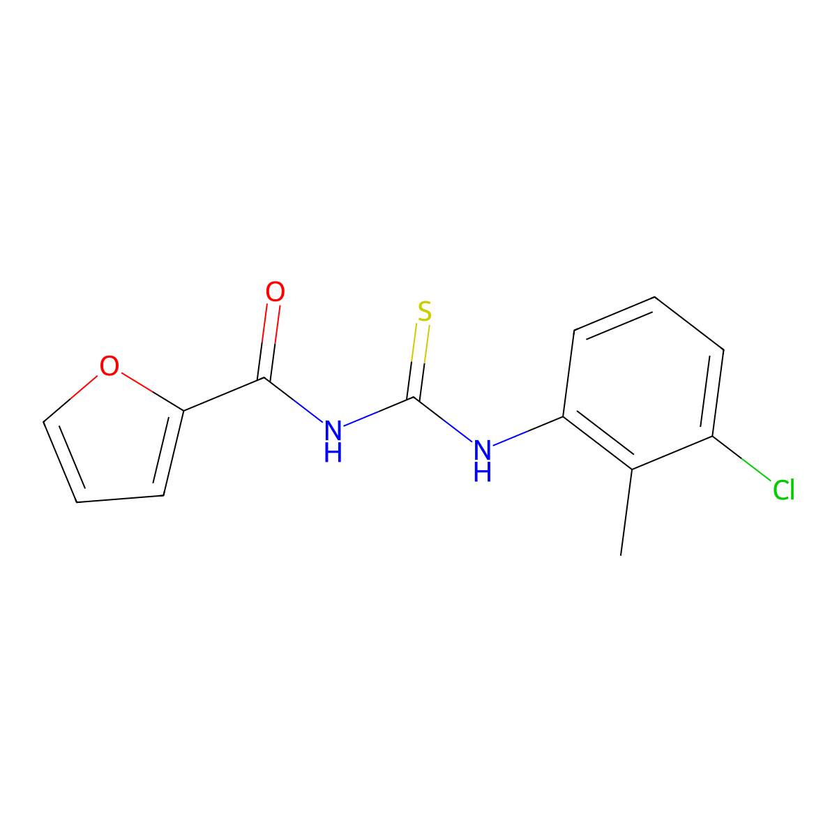 N-[(3-chloro-2-methylphenyl)carbamothioyl]furan-2-carboxamide molecular structure, CAS 380584-64-5