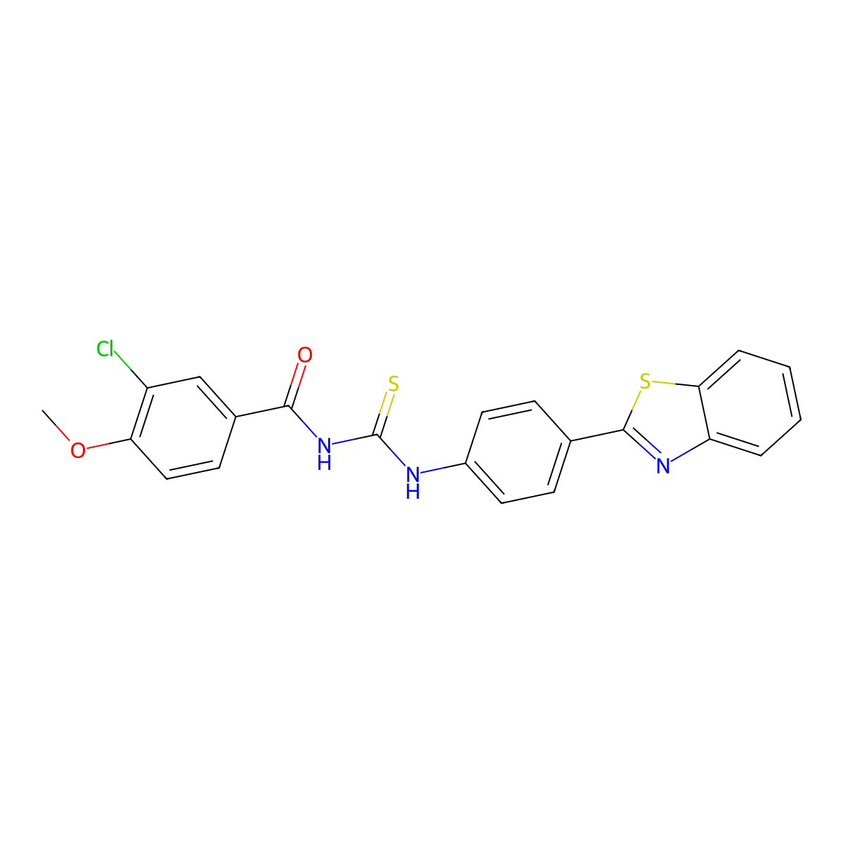N-[[4-(1,3-benzothiazol-2-yl)phenyl]carbamothioyl]-3-chloro-4-methoxybenzamide molecular structure, CAS 380584-80-5