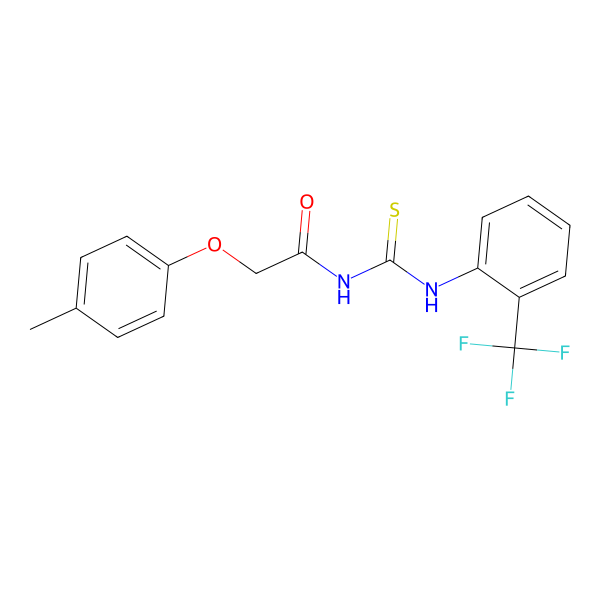 2-(4-methylphenoxy)-N-[[2-(trifluoromethyl)phenyl]carbamothioyl]acetamide molecular structure, CAS 380585-43-3