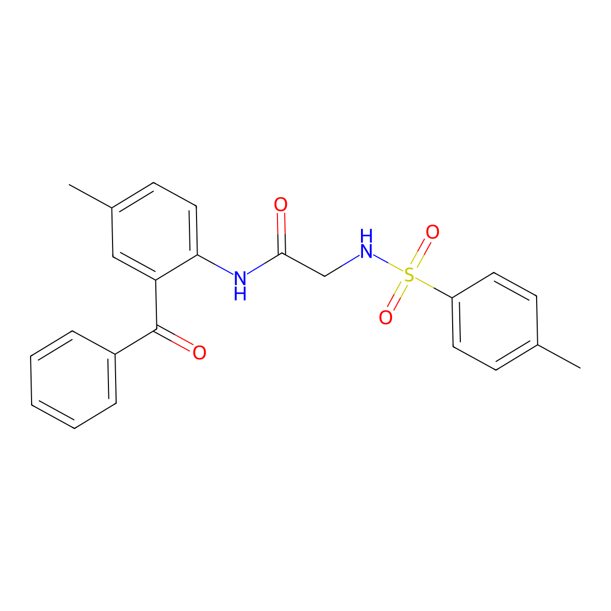 N-(2-benzoyl-4-methylphenyl)-2-[(4-methylphenyl)sulfonylamino]acetamide molecular structure, CAS 380585-93-3