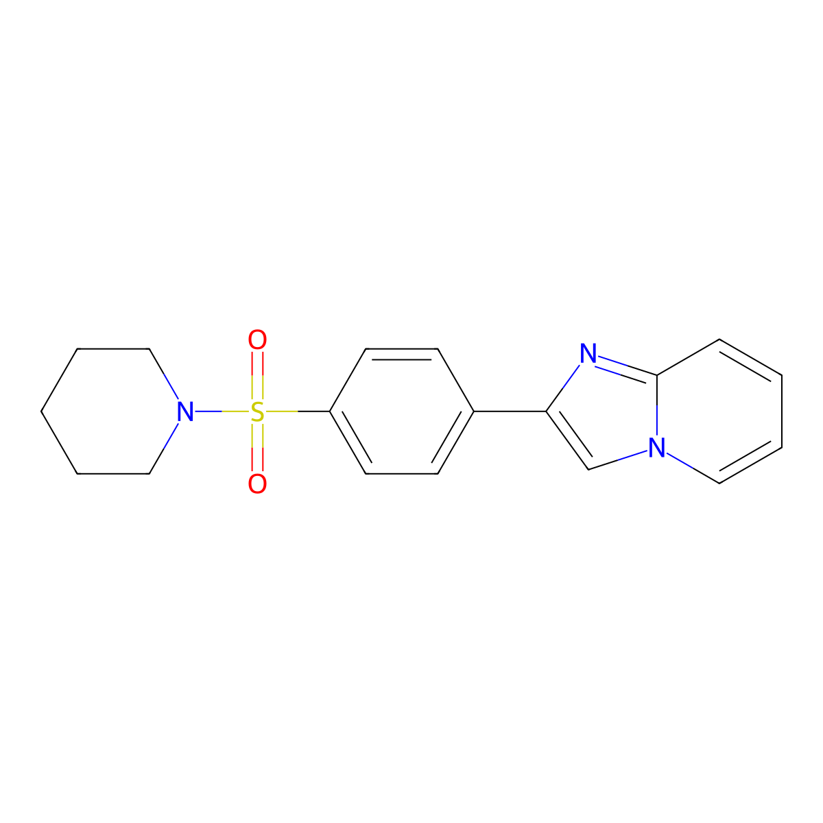 2-(4-Piperidin-1-ylsulfonylphenyl)imidazo[1,2-a]pyridine molecular structure, CAS 380586-16-3