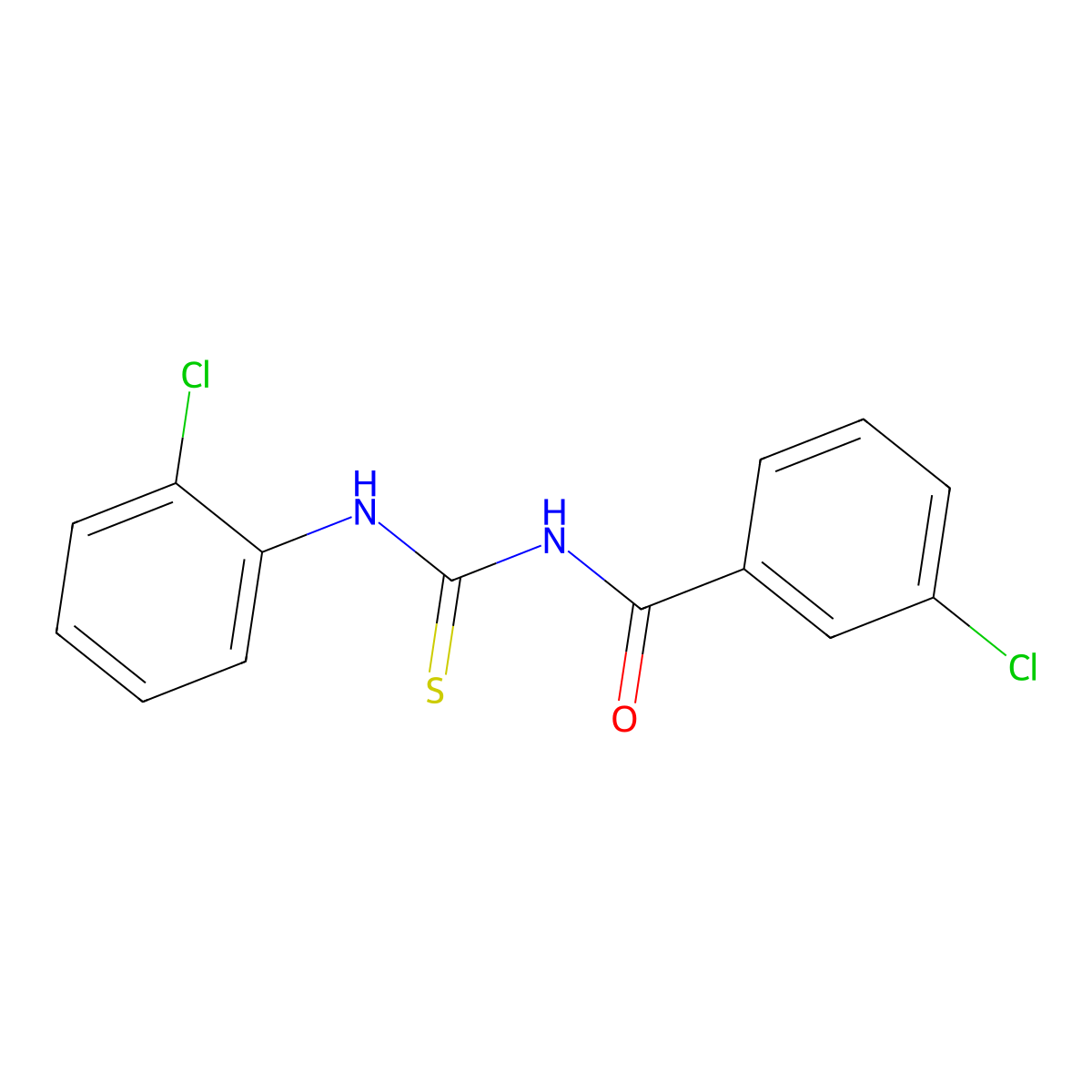 3-chloro-N-[(2-chlorophenyl)carbamothioyl]benzamide molecular structure, CAS 380586-34-5