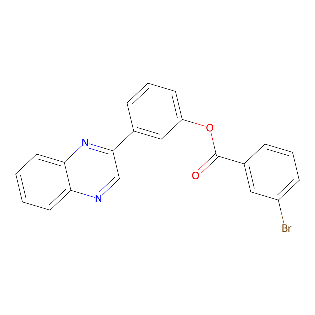 3-(2-Quinoxalinyl)phenyl 3-bromobenzoate molecular structure, CAS 380586-71-0