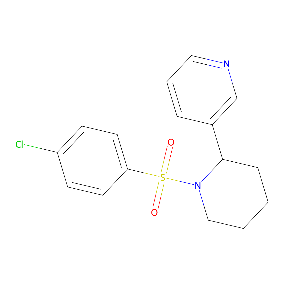 3-[1-(4-Chlorophenyl)sulfonylpiperidin-2-yl]pyridine molecular structure, CAS 380586-76-5