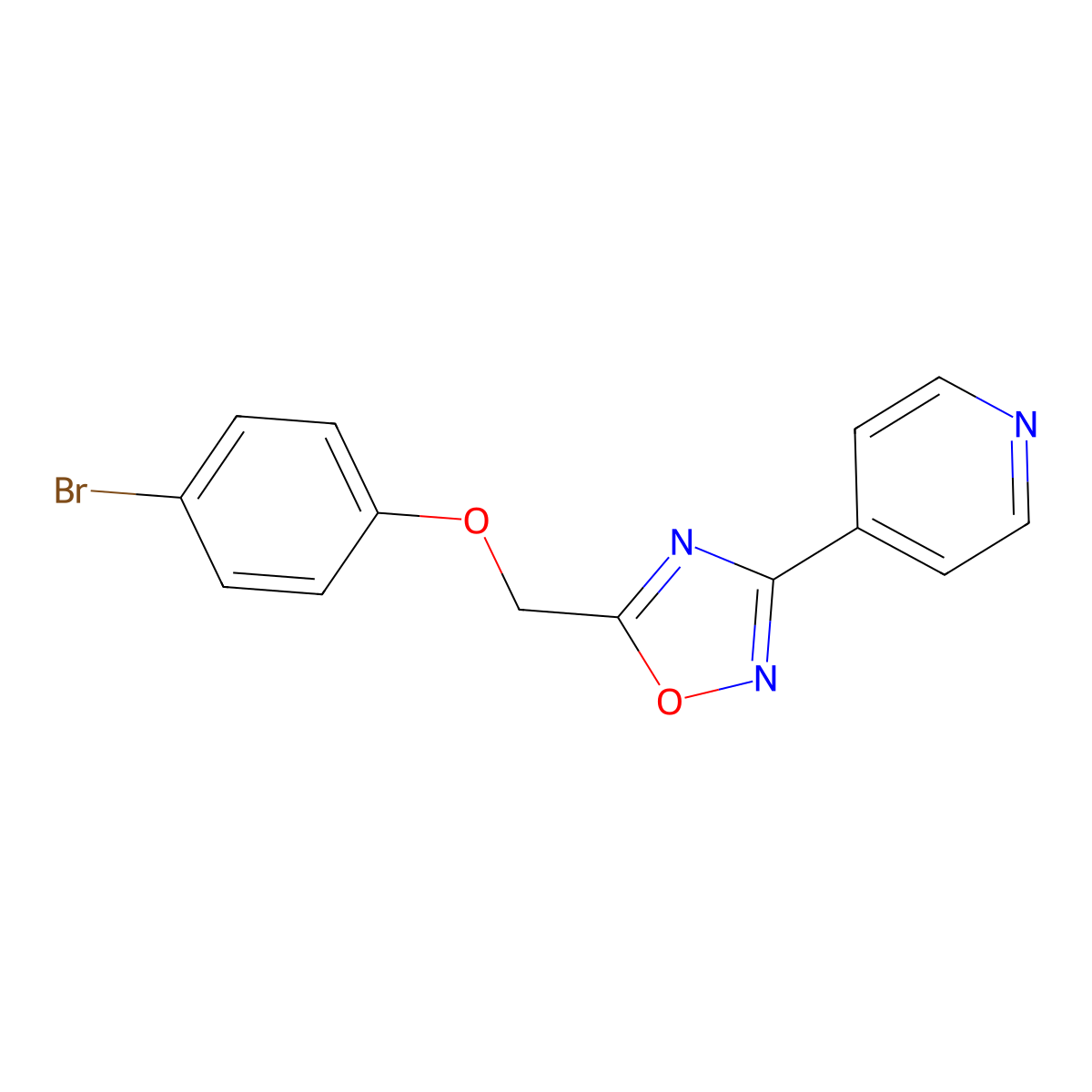 5-[(4-Bromophenoxy)methyl]-3-pyridin-4-yl-1,2,4-oxadiazole molecular structure, CAS 380586-90-3