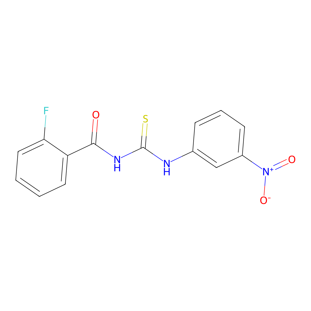 2-fluoro-N-[(3-nitrophenyl)carbamothioyl]benzamide molecular structure, CAS 380587-48-4