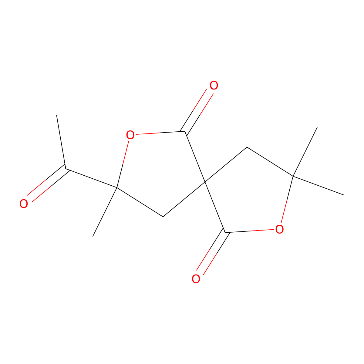 3-Acetyl-3,8,8-trimethyl-2,7-dioxaspiro[4.4]nonane-1,6-dione molecular structure, CAS 380587-51-9