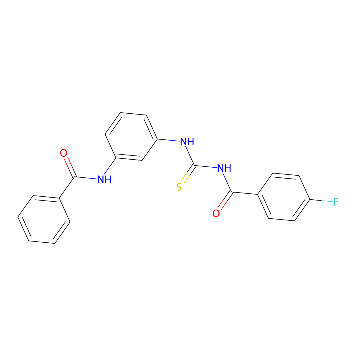 N-[(3-benzamidophenyl)carbamothioyl]-4-fluorobenzamide molecular structure, CAS 380587-71-3