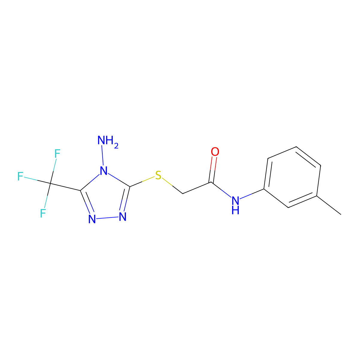 2-{[4-Amino-5-(trifluoromethyl)-4H-1,2,4-triazol-3-YL]sulfanyl}-N-(3-methylphenyl)acetamide molecular structure, CAS 380588-18-1