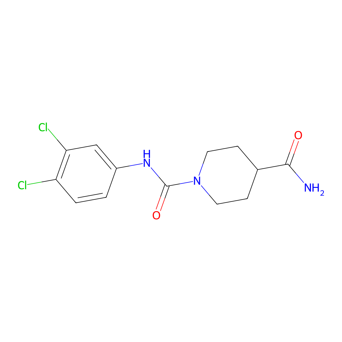 N~1~-(3,4-dichlorophenyl)piperidine-1,4-dicarboxamide molecular structure, CAS 380588-32-9
