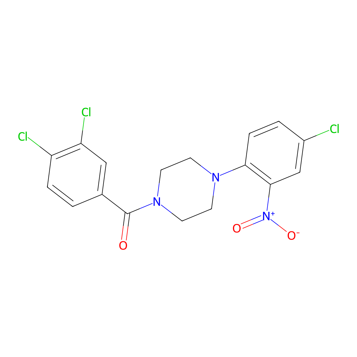 [4-(4-Chloro-2-nitrophenyl)piperazin-1-yl]-(3,4-dichlorophenyl)methanone molecular structure, CAS 380589-08-2