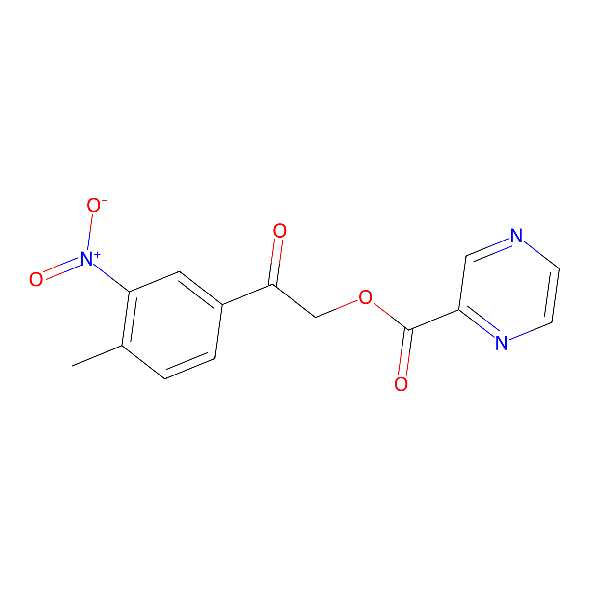 [2-(4-Methyl-3-nitrophenyl)-2-oxoethyl] pyrazine-2-carboxylate molecular structure, CAS 380589-41-3