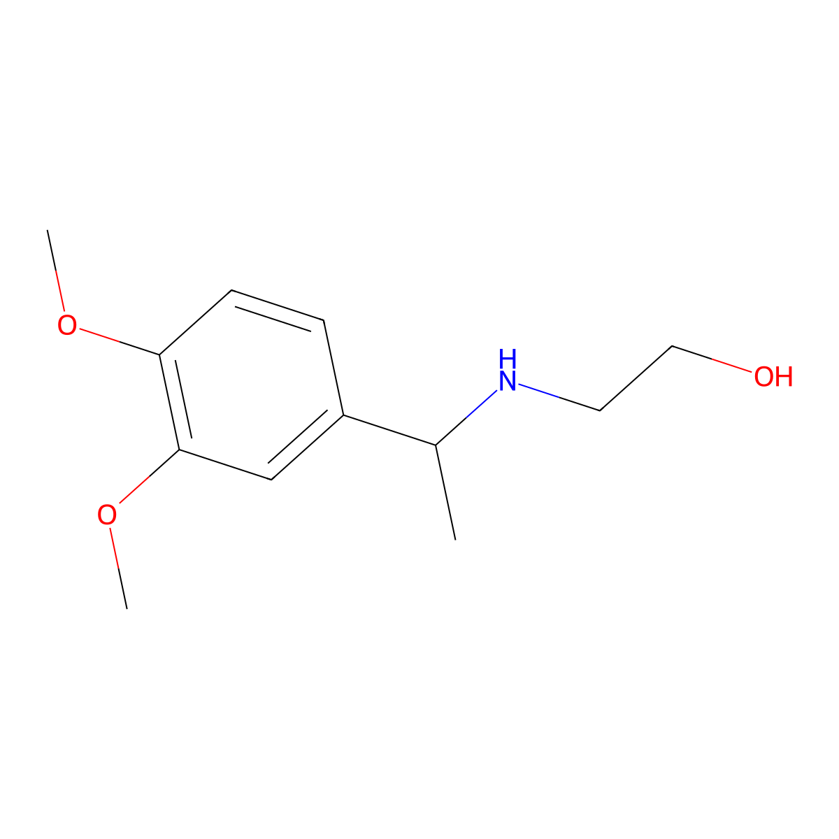 2-[1-(3,4-Dimethoxy-phenyl)-ethylamino]-ethanol molecular structure, CAS 380589-62-8