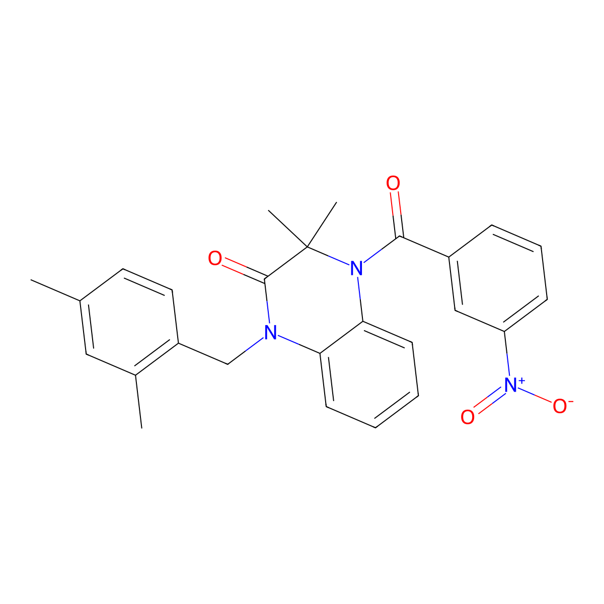 1-[(2,4-Dimethylphenyl)methyl]-3,3-dimethyl-4-(3-nitrobenzoyl)quinoxalin-2-one molecular structure, CAS 380589-64-0