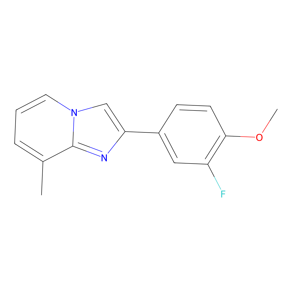 2-(3-Fluoro-4-methoxyphenyl)-8-methylimidazo[1,2-a]pyridine molecular structure, CAS 380590-40-9