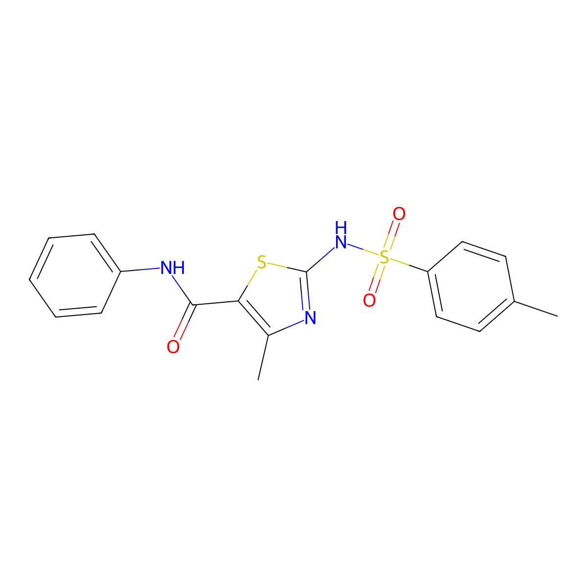 4-methyl-2-[(4-methylphenyl)sulfonylamino]-N-phenyl-1,3-thiazole-5-carboxamide molecular structure, CAS 380590-91-0