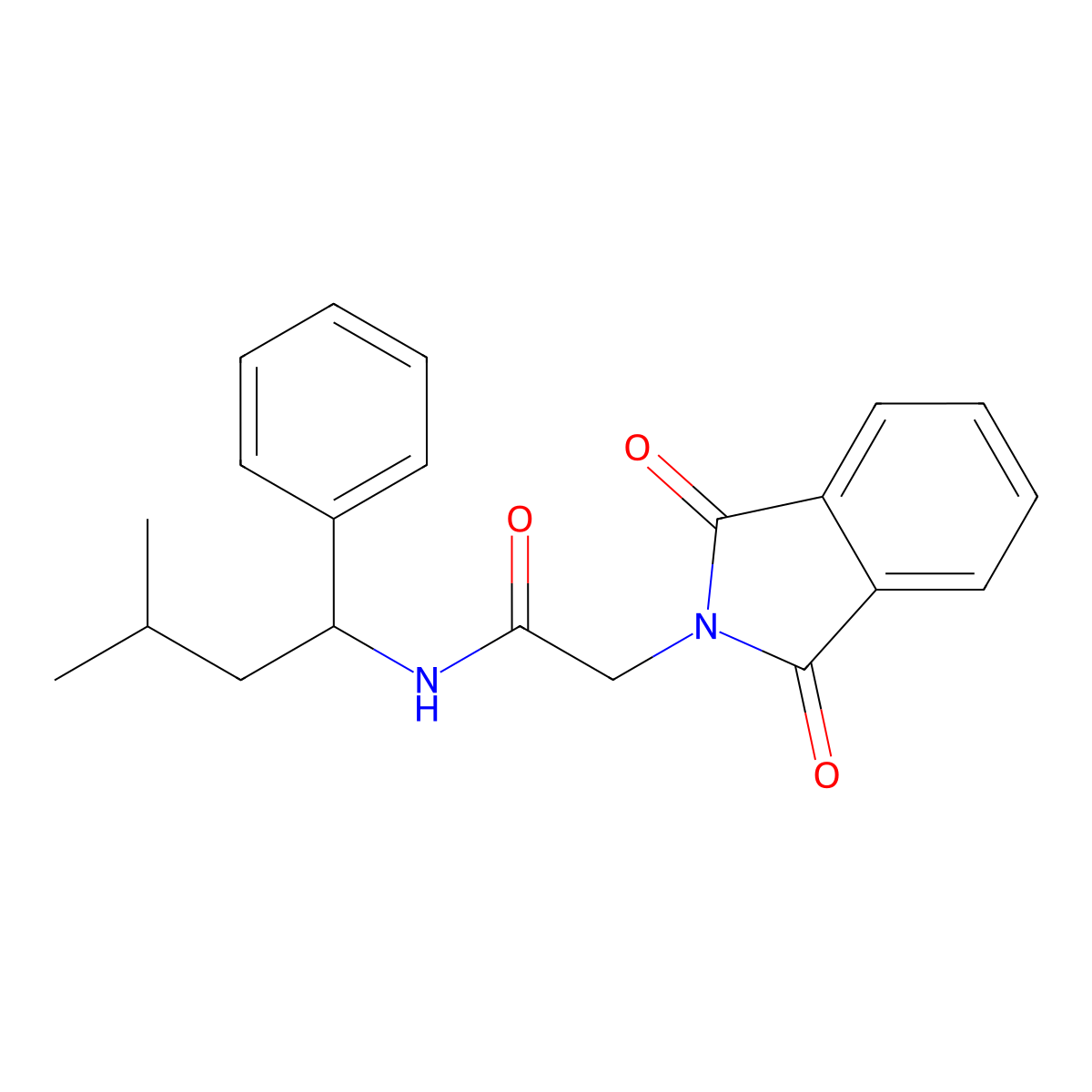 2-(1,3-dioxoisoindol-2-yl)-N-(3-methyl-1-phenylbutyl)acetamide molecular structure, CAS 380591-25-3