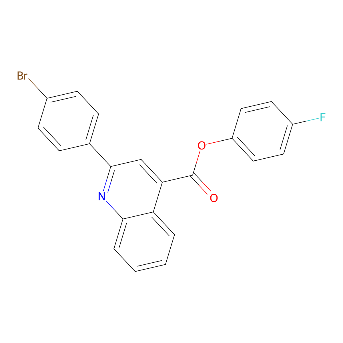 4-Fluorophenyl 2-(4-bromophenyl)-4-quinolinecarboxylate molecular structure, CAS 380591-55-9