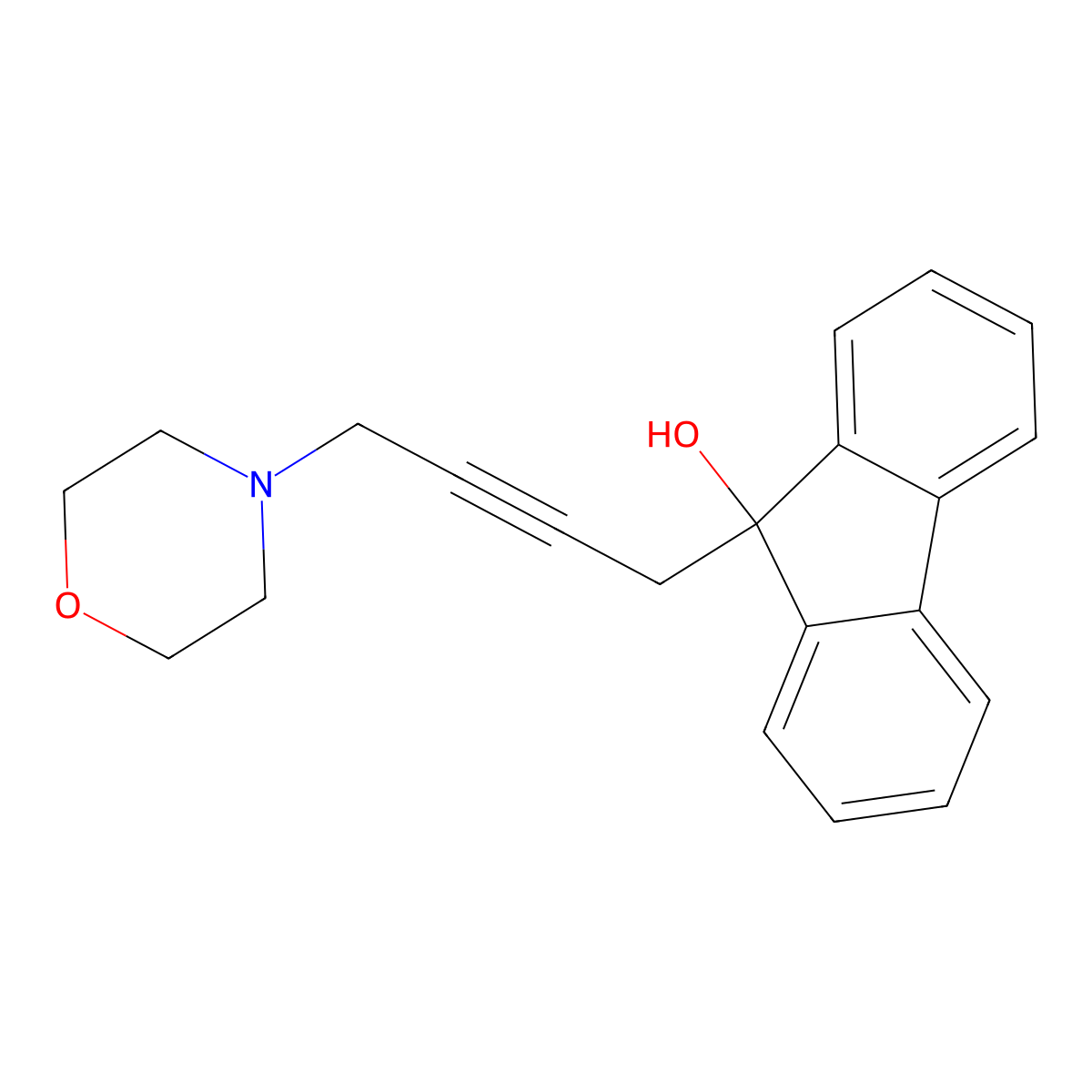 9-(4-Morpholin-4-ylbut-2-ynyl)fluoren-9-ol molecular structure, CAS 380591-96-8