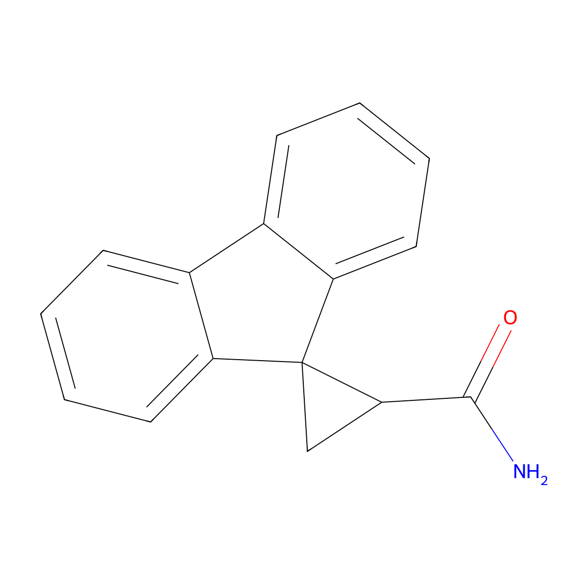Spiro[cyclopropane-1,9'-fluorene]-2-carboxamide molecular structure, CAS 380591-99-1