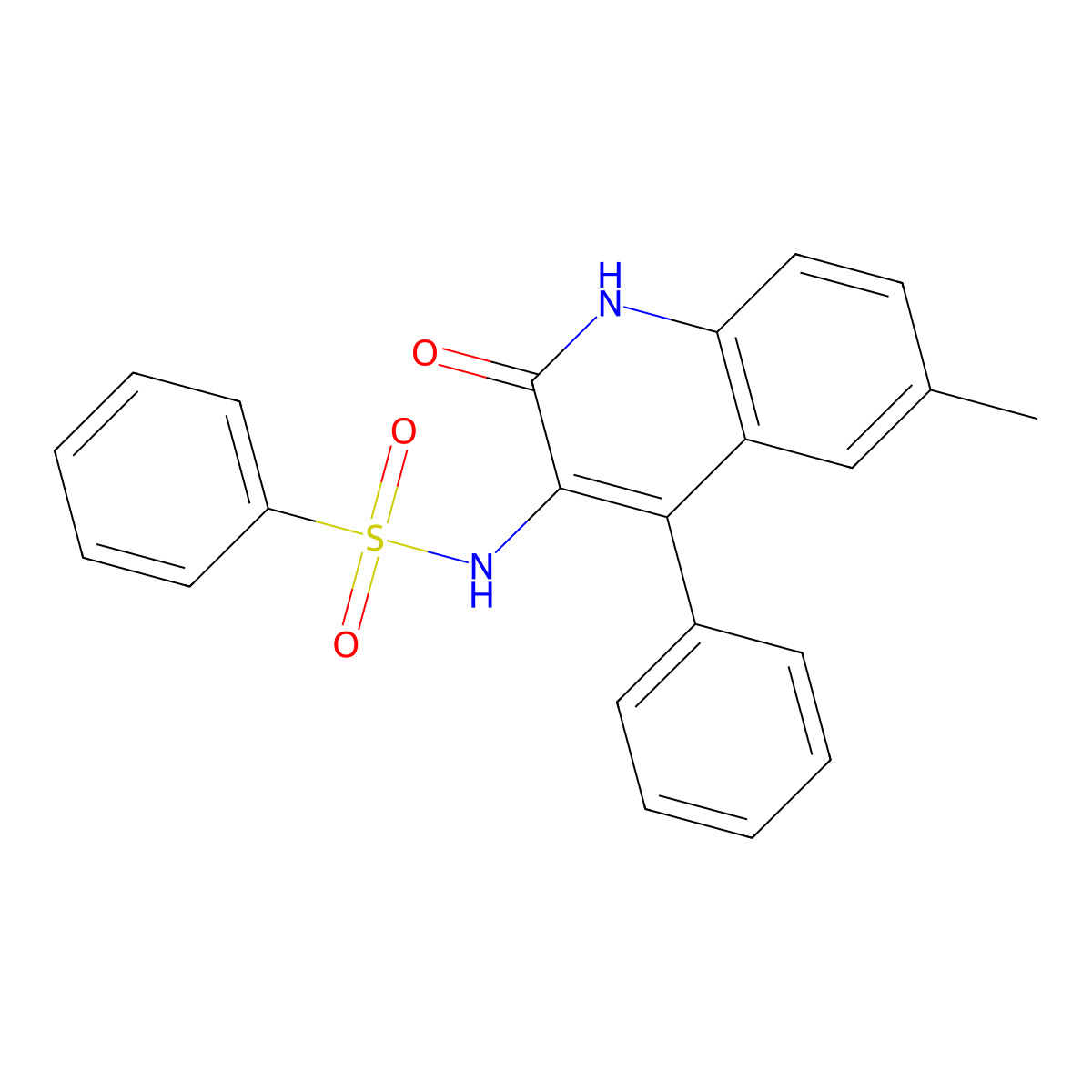 N-(6-methyl-2-oxo-4-phenyl-1,2-dihydroquinolin-3-yl)benzenesulfonamide molecular structure, CAS 380592-25-6