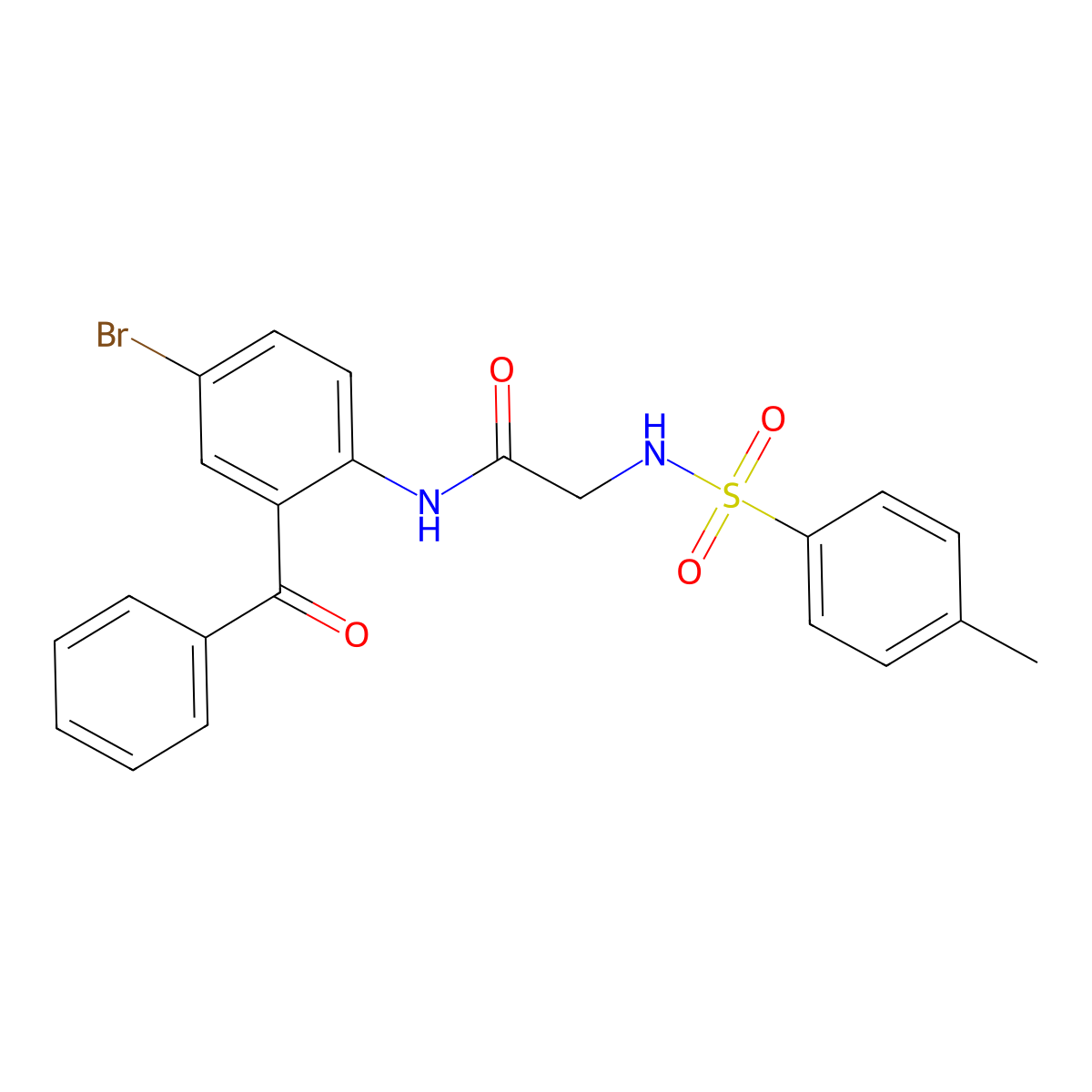 N-(2-benzoyl-4-bromophenyl)-2-[(4-methylphenyl)sulfonylamino]acetamide molecular structure, CAS 380592-72-3