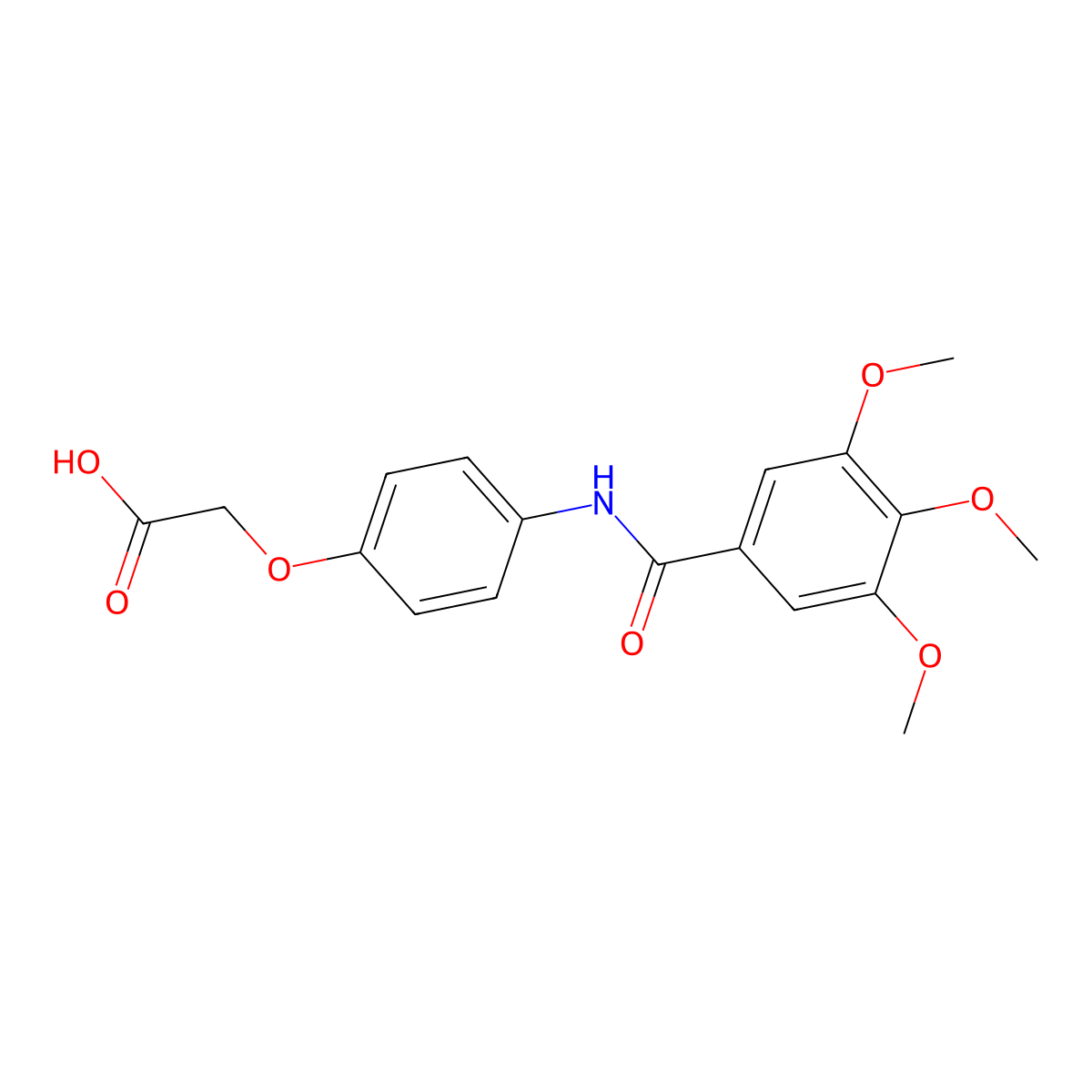 2-(4-(3,4,5-Trimethoxybenzamido)phenoxy)acetic acid molecular structure, CAS 380592-86-9