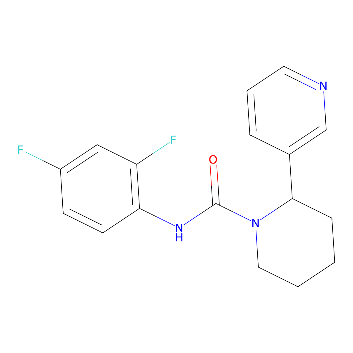 N-(2,4-difluorophenyl)-2-pyridin-3-ylpiperidine-1-carboxamide molecular structure, CAS 380593-52-2