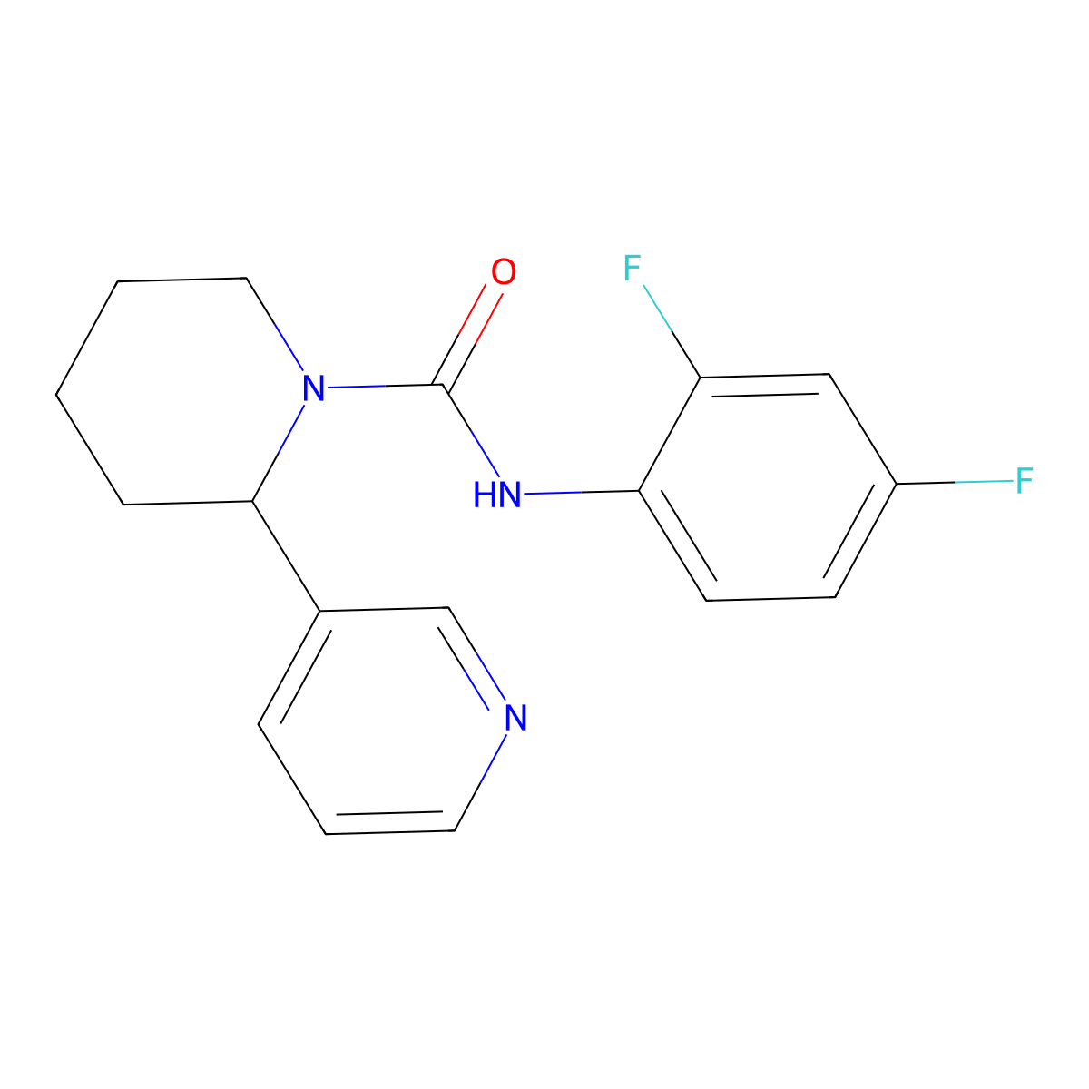 N-(2,4-difluorophenyl)-2-pyridin-3-ylpiperidine-1-carboxamide molecular structure, CAS 380593-52-2