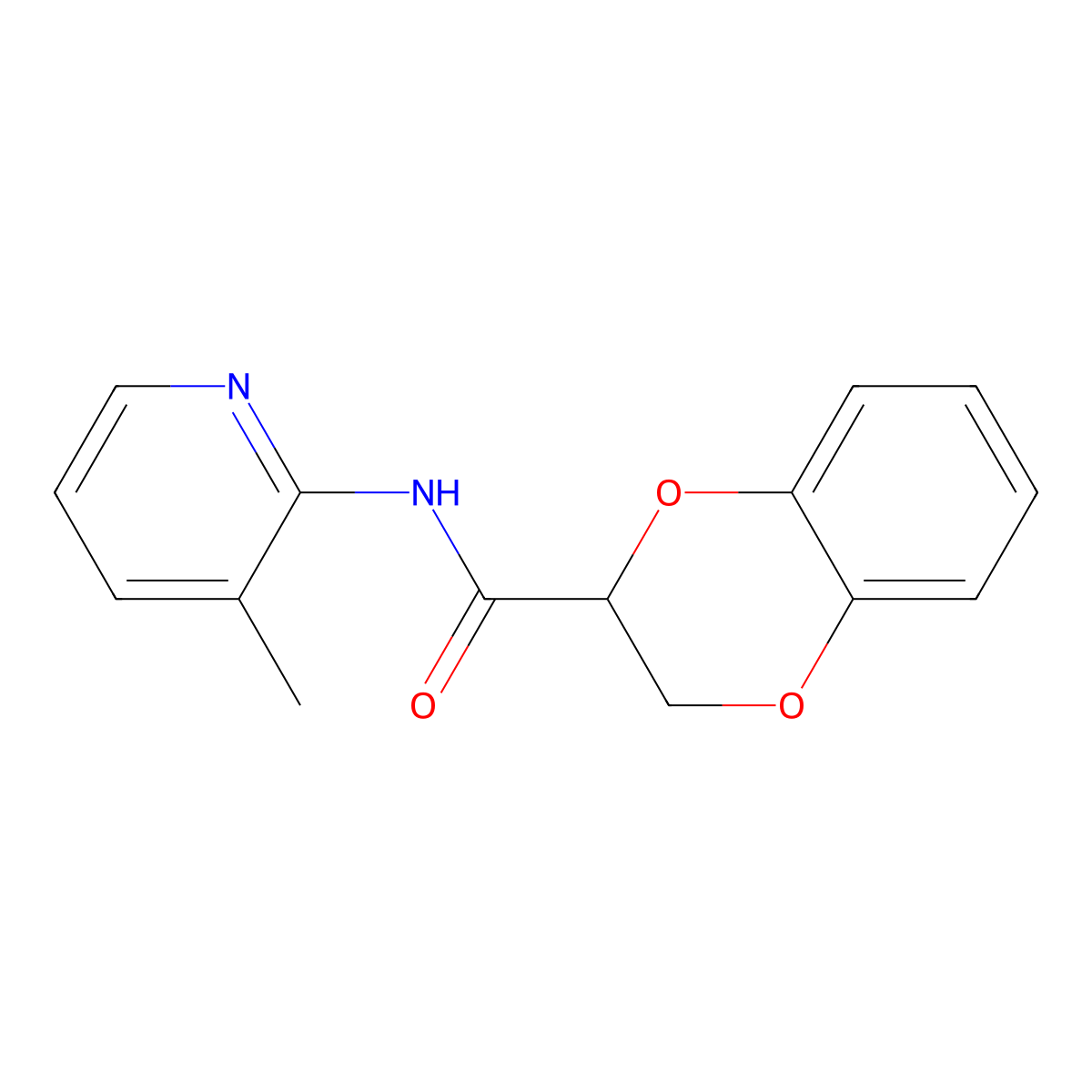 N-(3-methylpyridin-2-yl)-2,3-dihydro-1,4-benzodioxine-2-carboxamide molecular structure, CAS 380594-40-1
