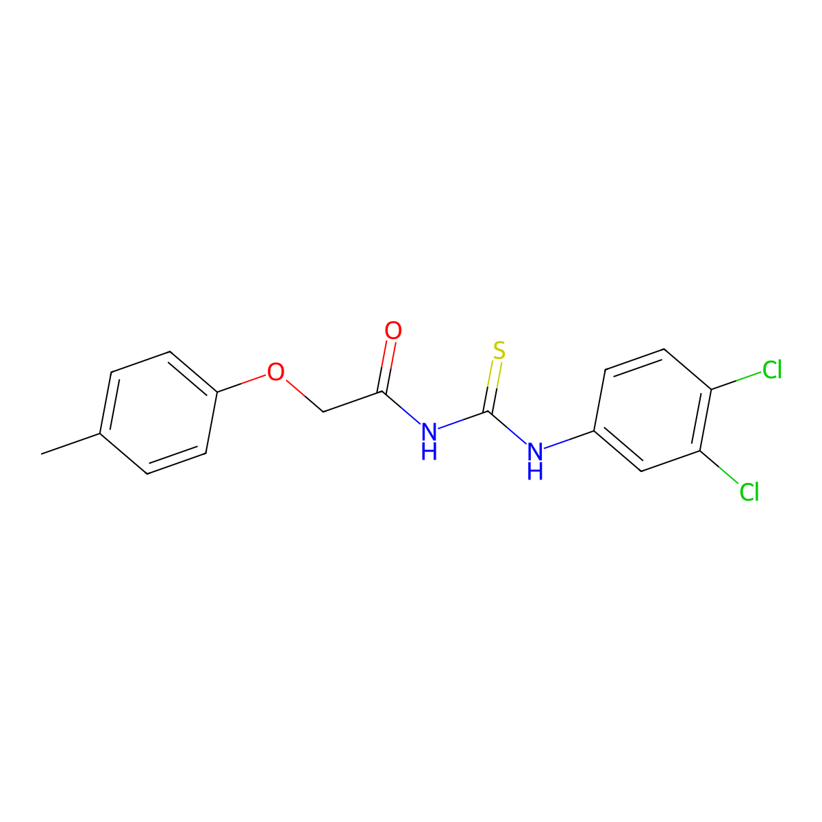 N-[(3,4-dichlorophenyl)carbamothioyl]-2-(4-methylphenoxy)acetamide molecular structure, CAS 380595-42-6