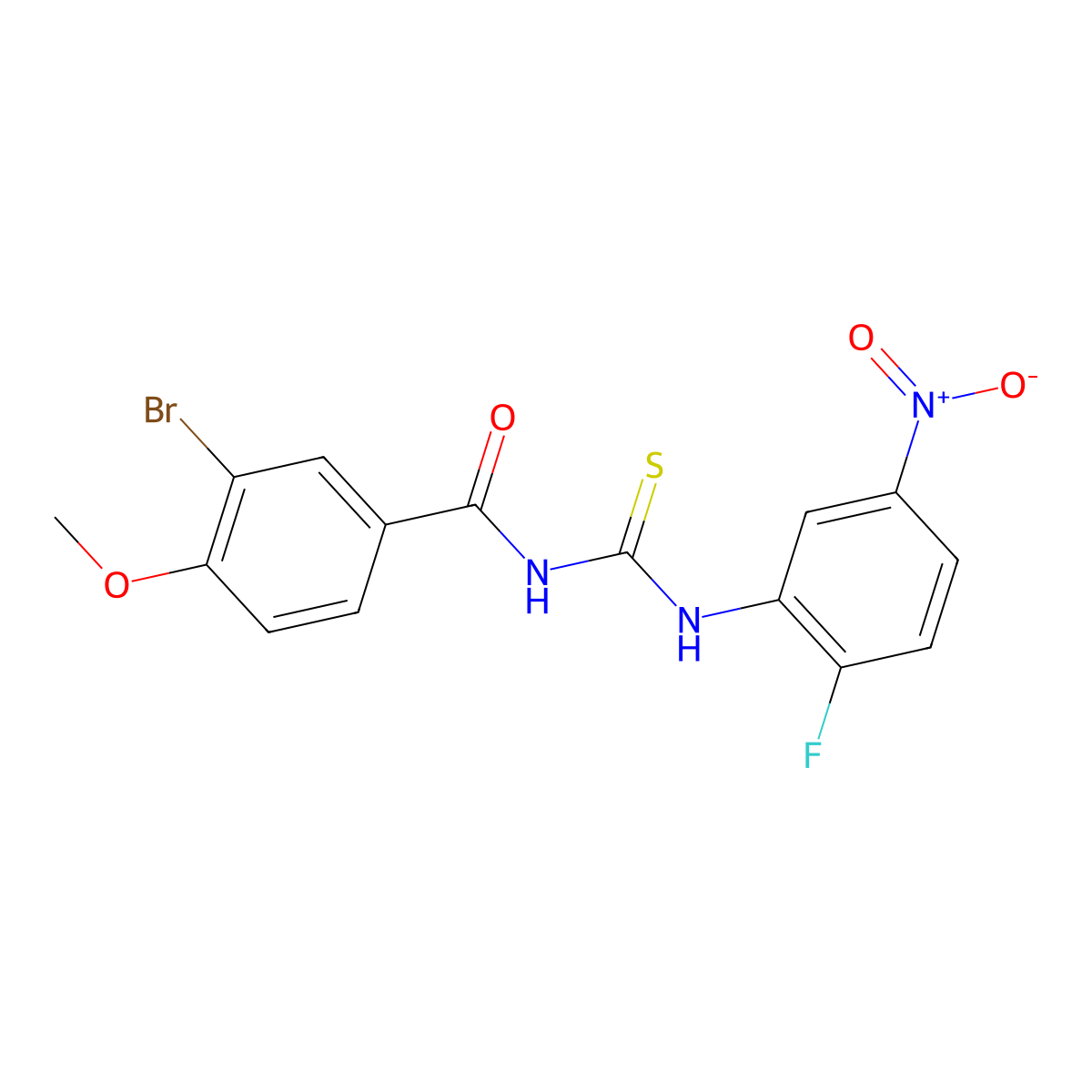 3-bromo-N-[(2-fluoro-5-nitrophenyl)carbamothioyl]-4-methoxybenzamide molecular structure, CAS 380595-76-6