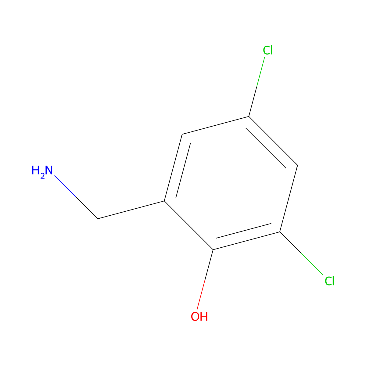 2-(Aminomethyl)-4,6-dichlorophenol molecular structure, CAS 38060-64-9