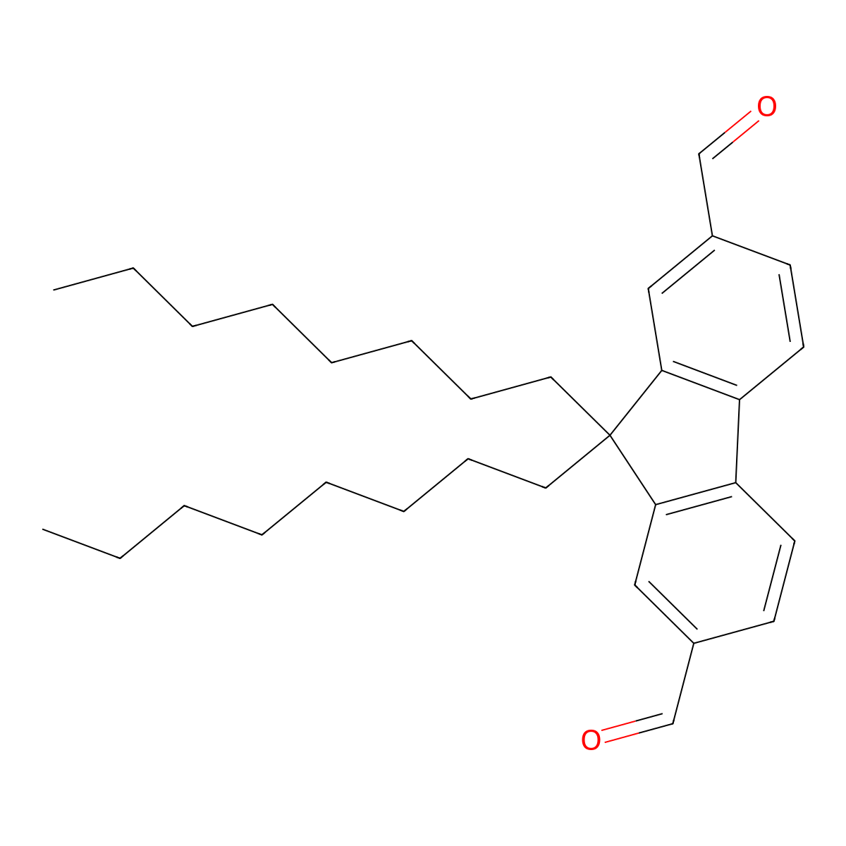 9,9-Dioctyl-9H-fluorene-2,7-dicarbaldehyde molecular structure, CAS 380600-91-9