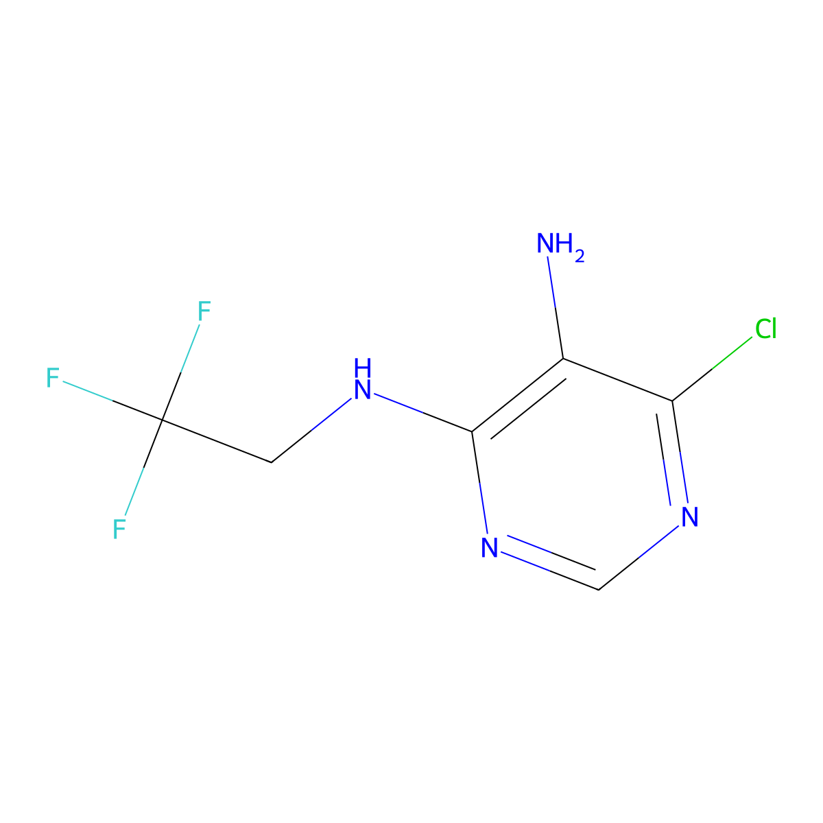 6-chloro-N4-(2,2,2-trifluoroethyl)pyrimidine-4,5-diamine molecular structure, CAS 380605-42-5