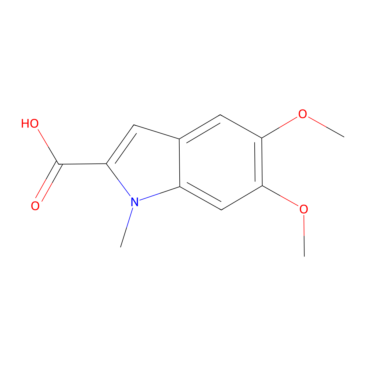 5,6-Dimethoxy-1-methyl-1H-indole-2-carboxylic acid molecular structure, CAS 380607-13-6