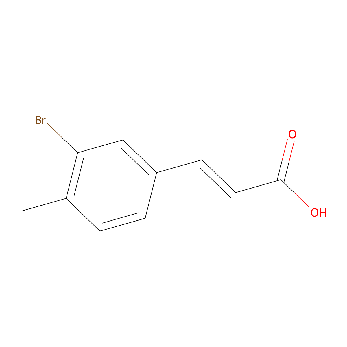 (2E)-3-(3-Bromo-4-methylphenyl)prop-2-enoic acid molecular structure, CAS 380607-14-7