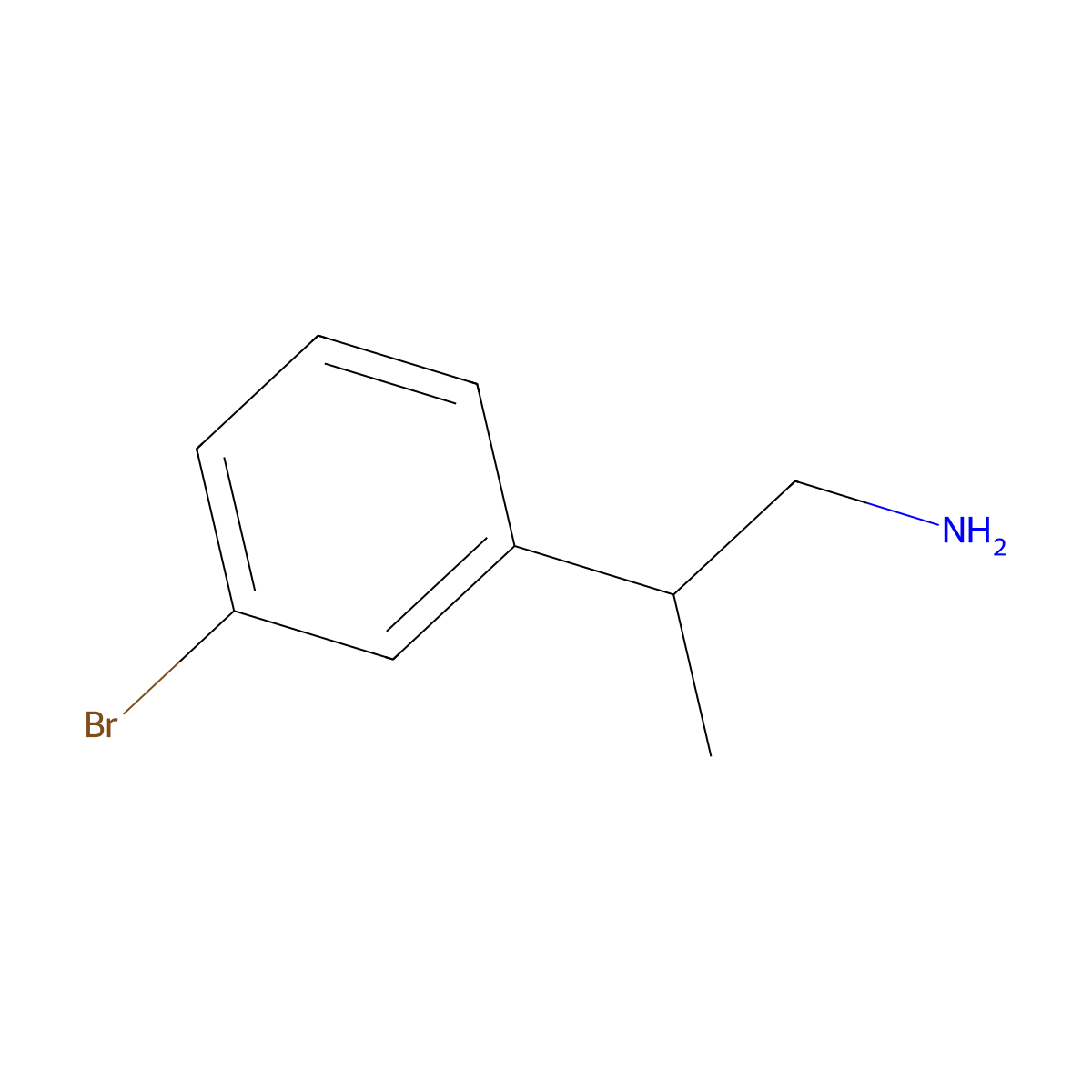 2-(3-Bromophenyl)propan-1-amine molecular structure, CAS 380608-39-9