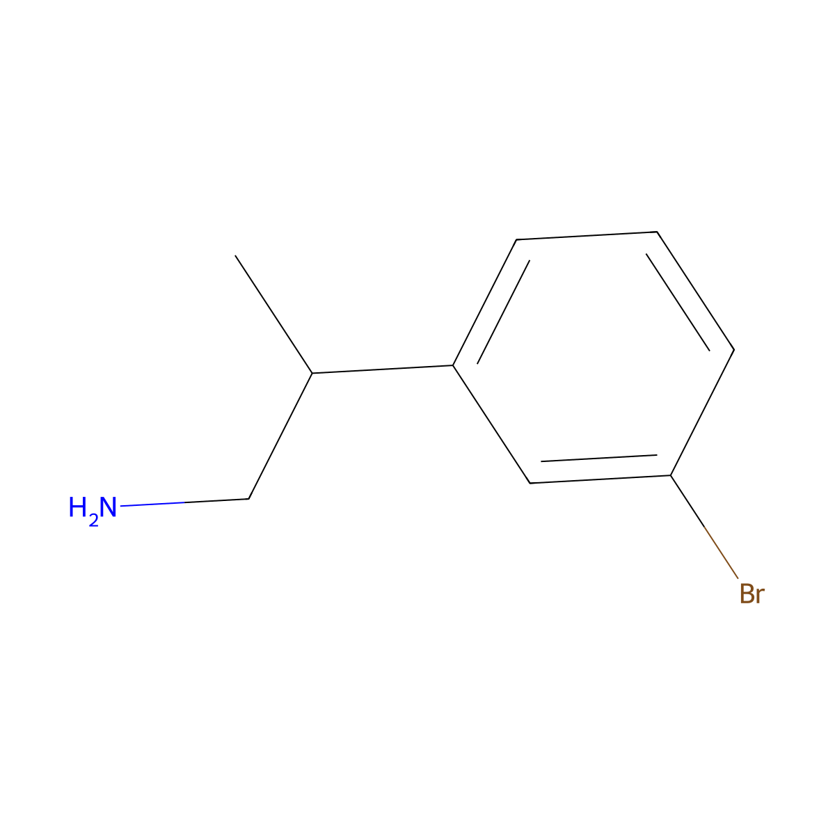 2-(3-Bromophenyl)propan-1-amine molecular structure, CAS 380608-39-9