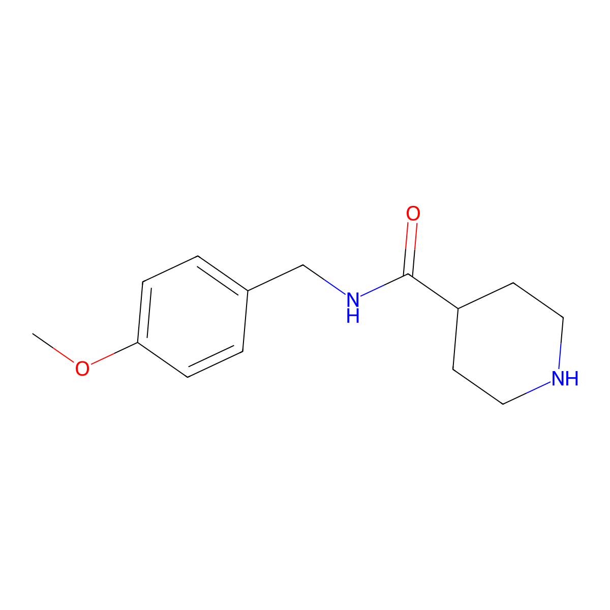 N-(4-methoxybenzyl)piperidine-4-carboxamide molecular structure, CAS 380608-75-3