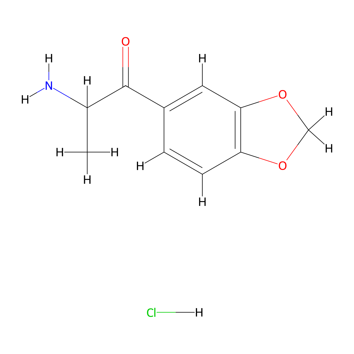 2-Amino-1-(1,3-dioxaindan-5-yl)propan-1-one hydrochloride molecular structure, CAS 38061-37-9