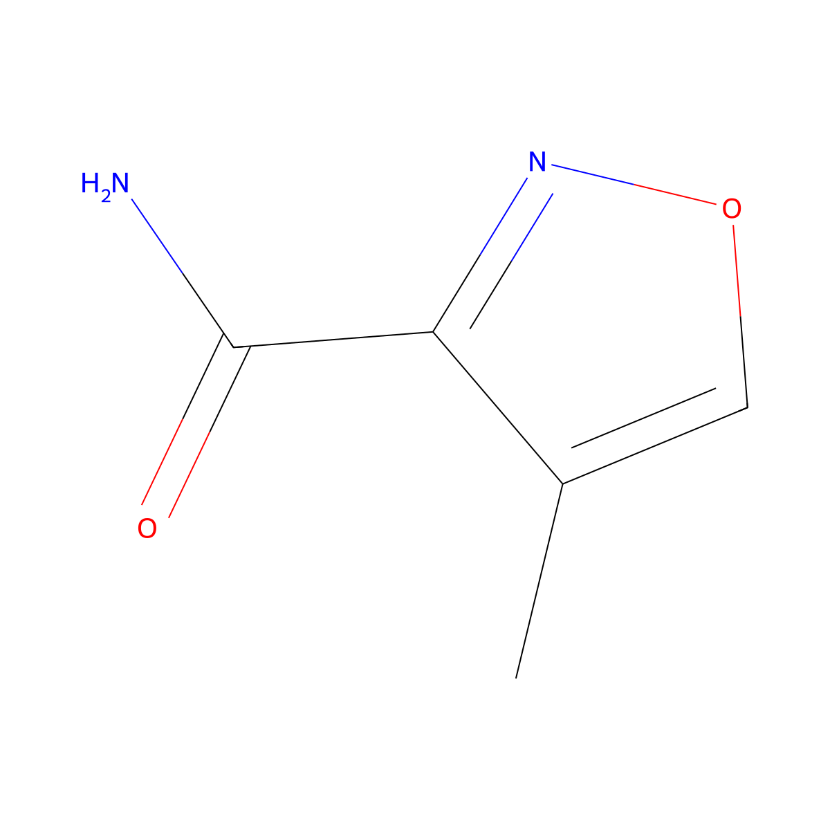 4-Methylisoxazole-3-carboxamide molecular structure, CAS 38061-70-0