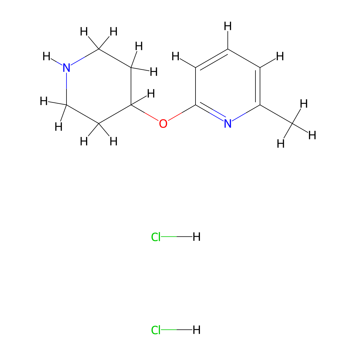 2-Methyl-6-(piperidin-4-yloxy)pyridine dihydrochloride molecular structure, CAS 380610-68-4