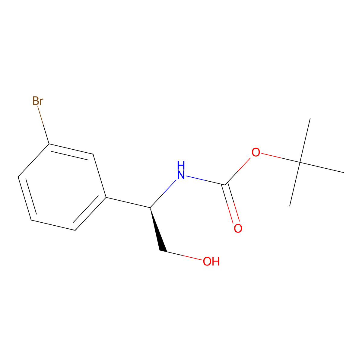 (R)-tert-Butyl (1-(3-bromophenyl)-2-hydroxyethyl)carbamate molecular structure, CAS 380610-92-4