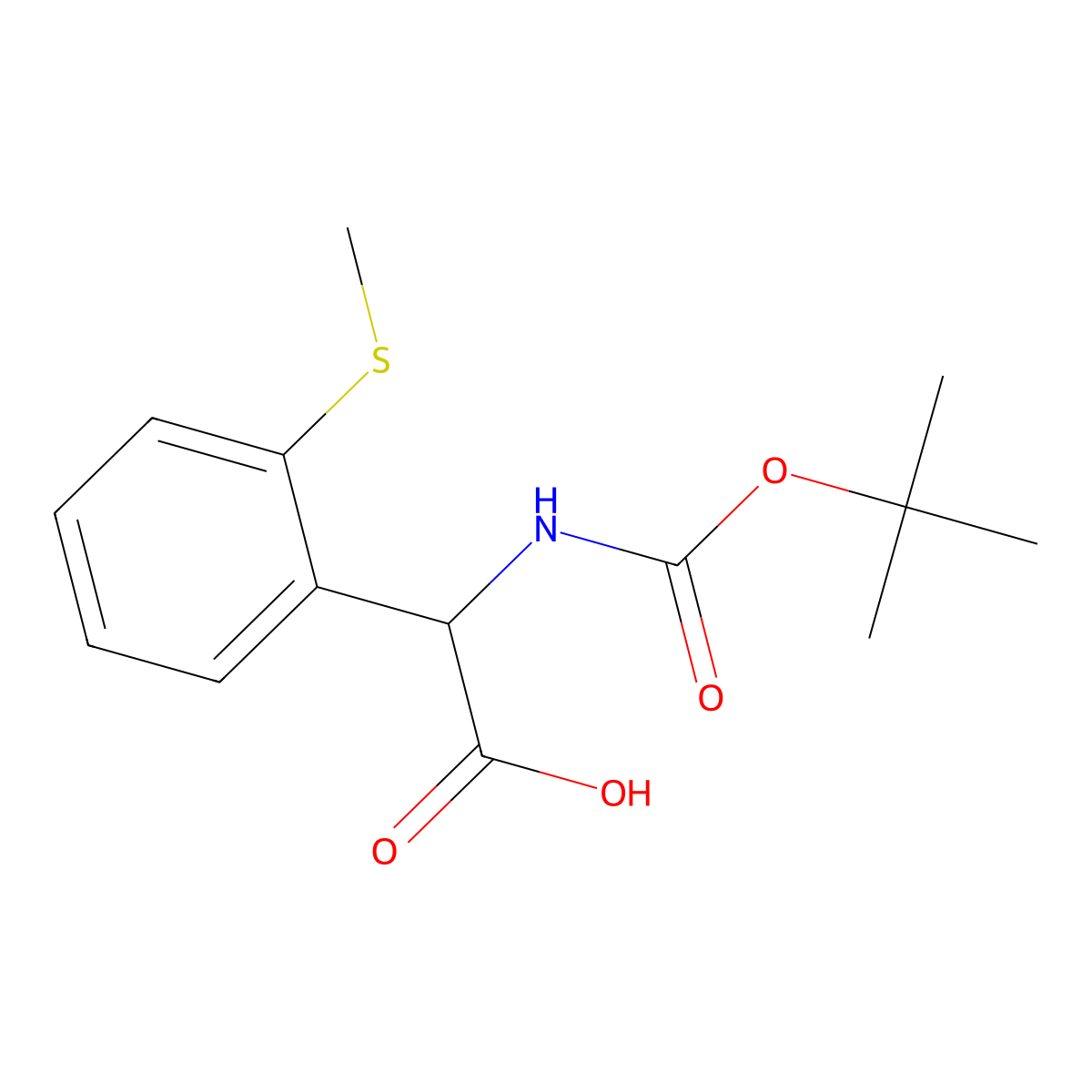 2-((Tert-butoxycarbonyl)amino)-2-(2-(methylthio)phenyl)acetic acid molecular structure, CAS 380611-12-1
