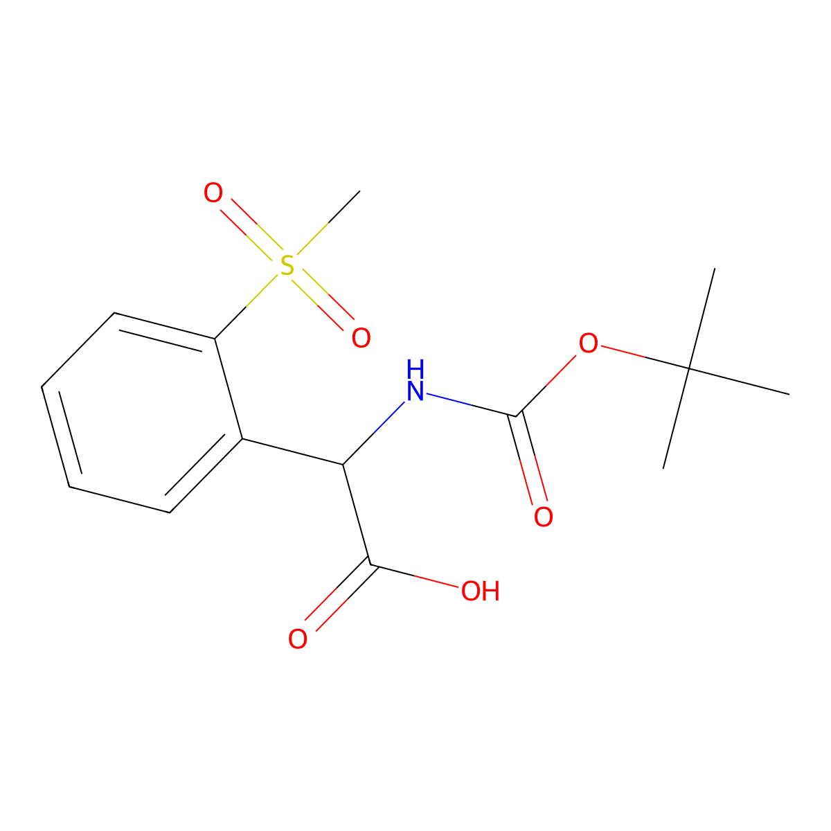 2-{[(Tert-butoxy)carbonyl]amino}-2-(2-methanesulfonylphenyl)acetic acid molecular structure, CAS 380611-13-2