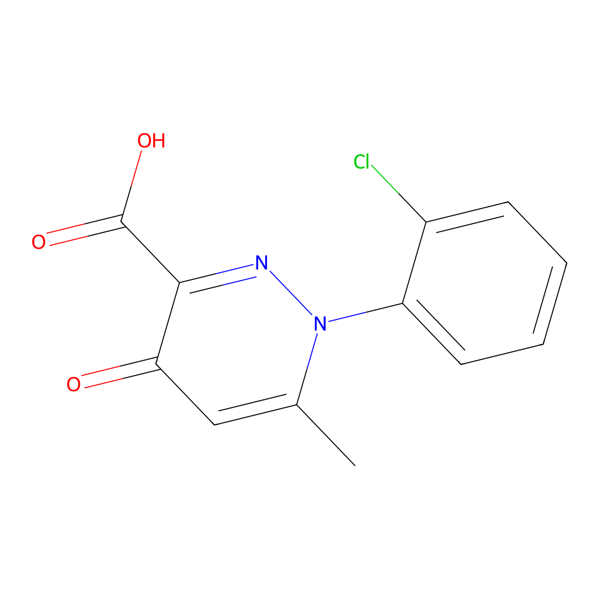 1-(2-Chlorophenyl)-6-methyl-4-oxo-1,4-dihydropyridazine-3-carboxylic acid molecular structure, CAS 380623-13-2