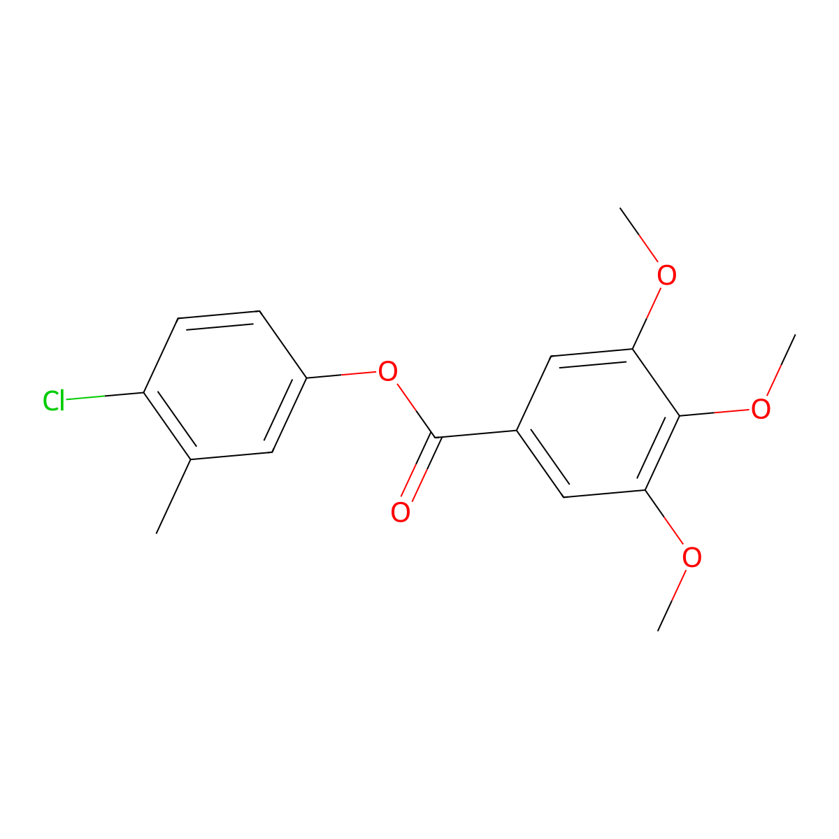 4-Chloro-3-methylphenyl 3,4,5-trimethoxybenzoate molecular structure, CAS 380624-09-9